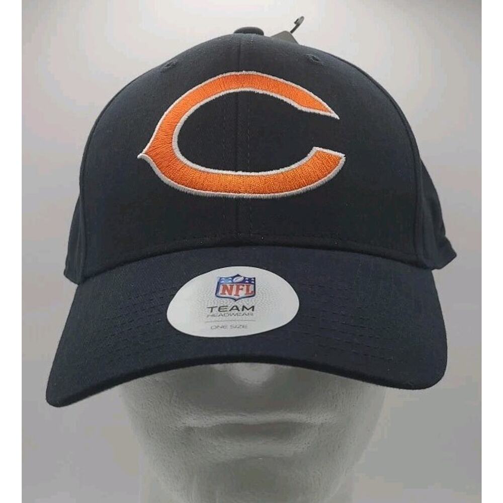 Chicago Bears NFL Football Hook And Loop Strapback Hat Cap NWT C‎ Team Apparel